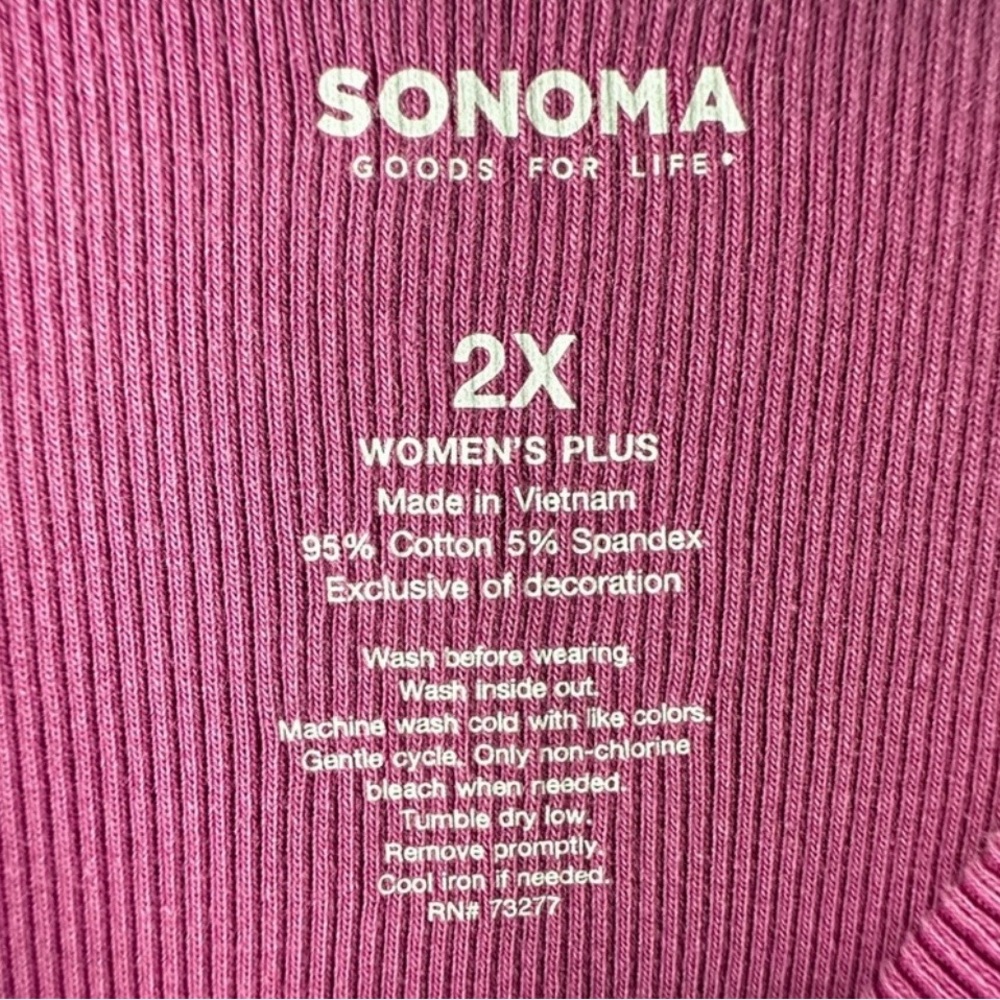 💗 Sonoma Pink Ribbed Dress Womens Plus 2X Sleeveless Casual - Picture 2 of 5